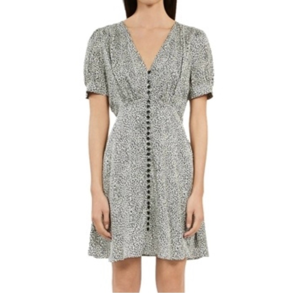 The Kooples Black and White Leopard Print Dress